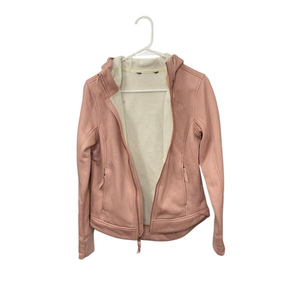 THE NORTH FACE Women's Pink Zip Up Hoodie Fleece Lined Size Small Pockets - Picture 2 of 9
